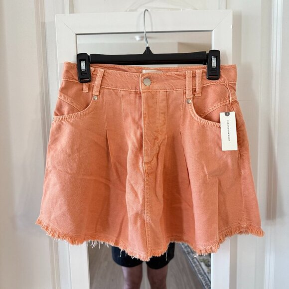 NEW Pilcro by Anthropologie Mini Skirt Size 4 Color Orange - Picture 2 of 7